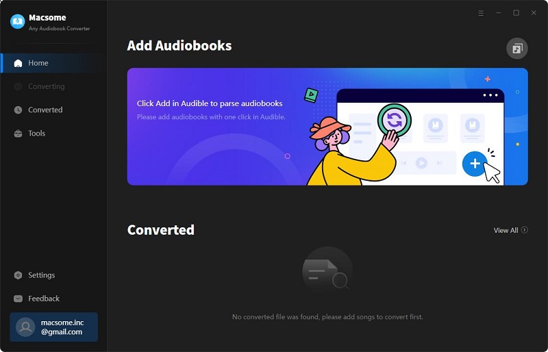 the interface of Audiobook Converter