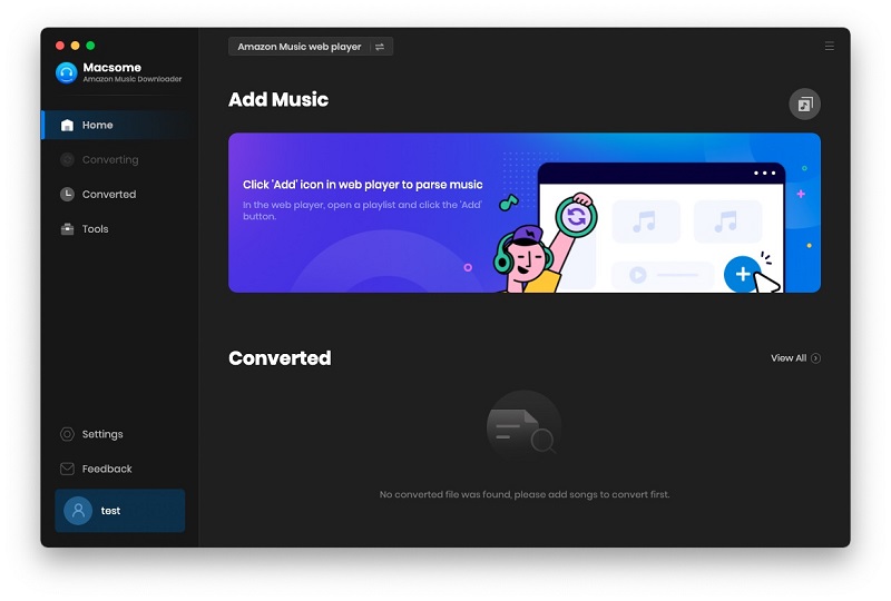 Interface of Amazon Music Downloader for Mac