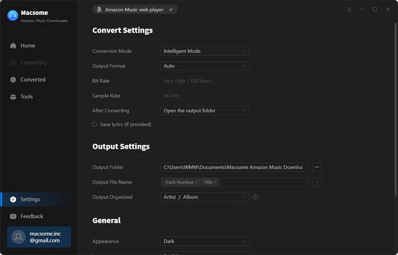 Set mp3 as the output format