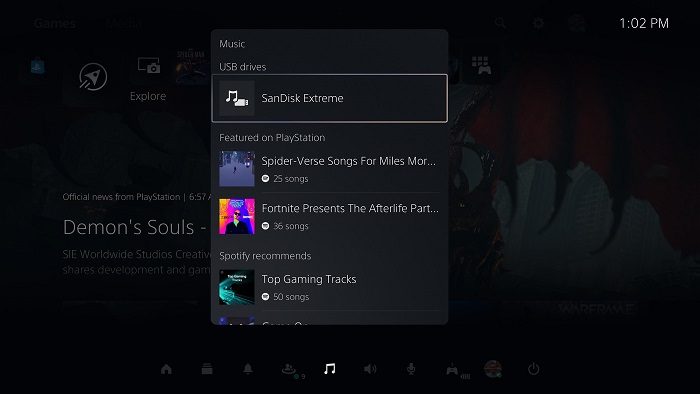 listen to Amazon Music on PS5 from a USB