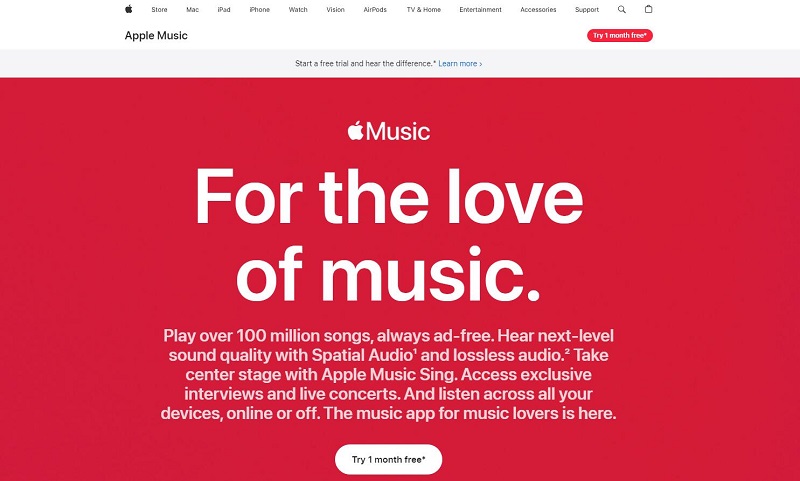 Get Apple Music Free Trial 1-month