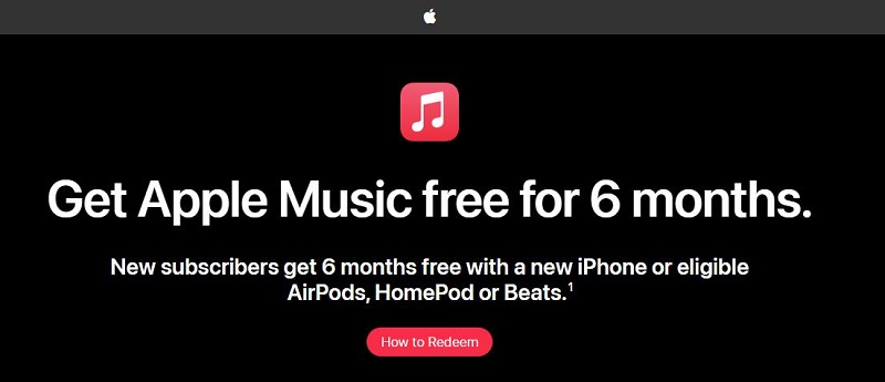 Get up to 6-month Apple Music for free to purchase new Apple devices