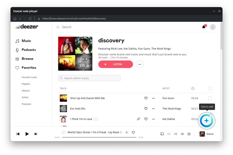 Add Deezer music