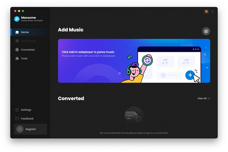 Interface of Deezer Music Converter for Mac