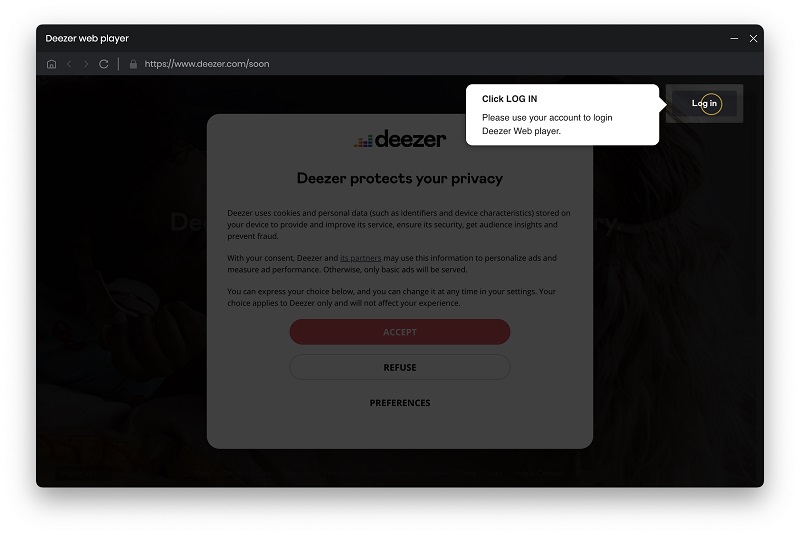 Interface of Deezer Music Converter for mac