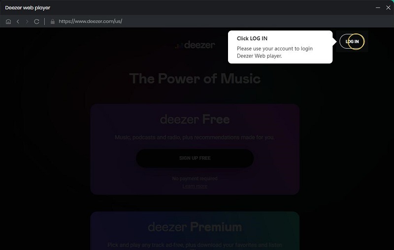 The interface of Macsome Deezer Music Converter