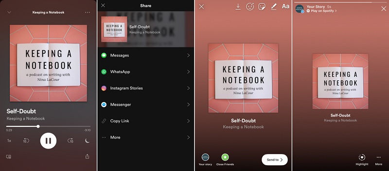 Share Spotify Music to Instagram Stories