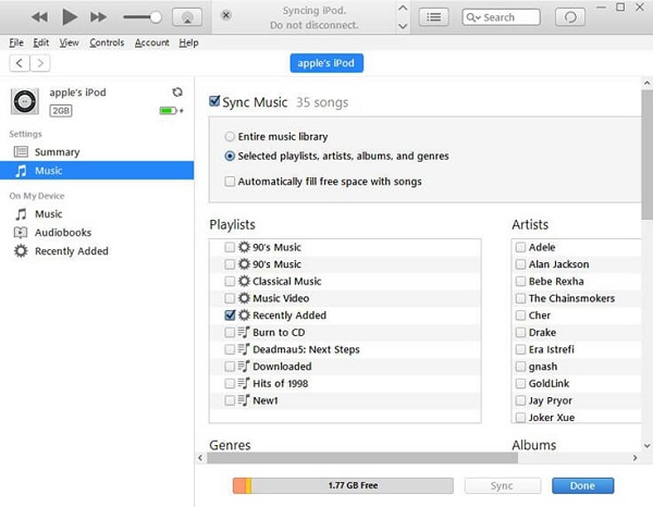 sync Deezezr Music to iPod