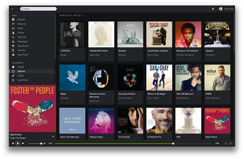 Screenshot of Spotify Music