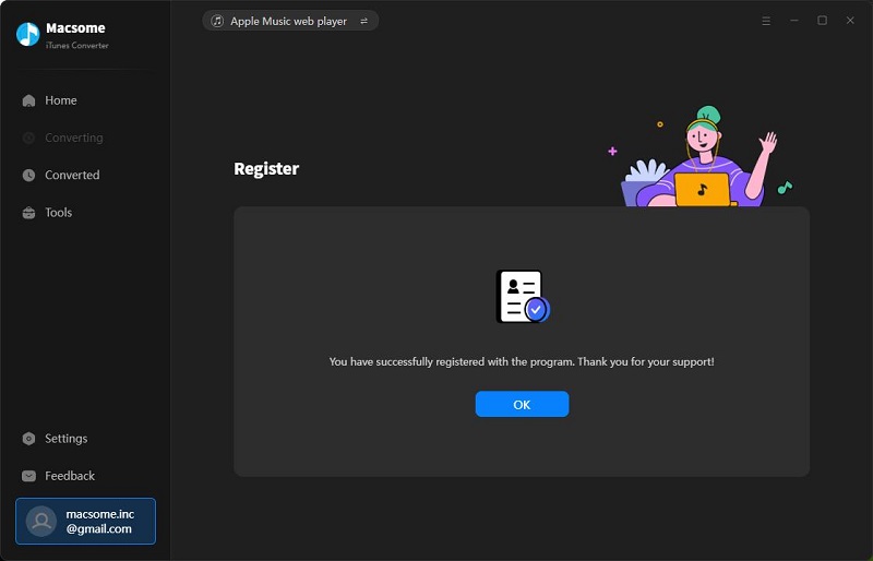 register Macsome iTunes Converter