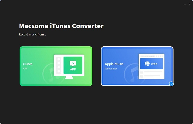 Startup page of iTunes Converter for Windows