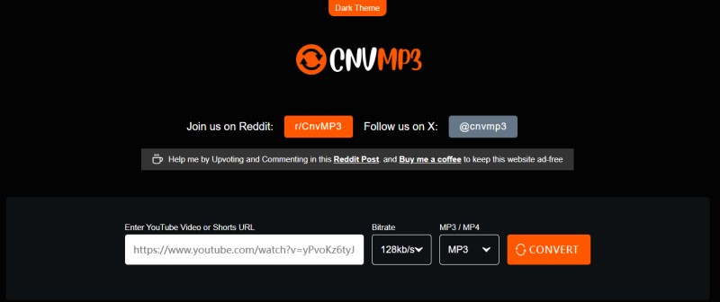 CNV MP3 YouTube to MP3 Converter