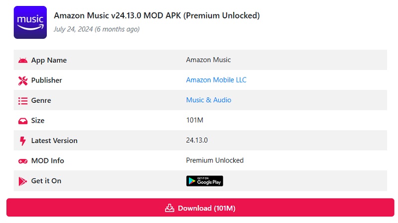 Modyolo Amazon Music Premium APK