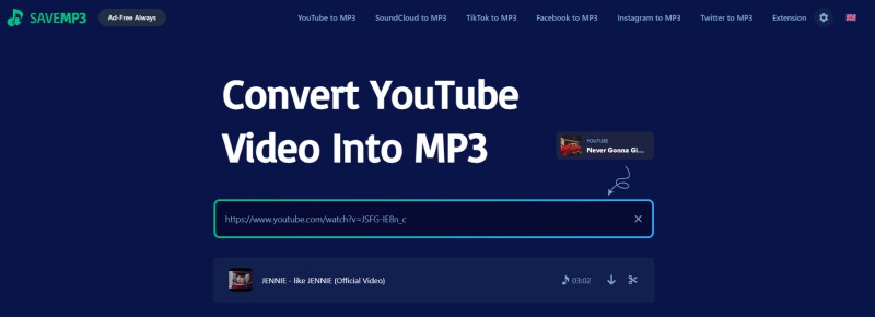 SAVEMP3 Online YouTube to MP3 Converter