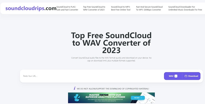 Convert SoundCloud music to WAV with Soundcloudrips