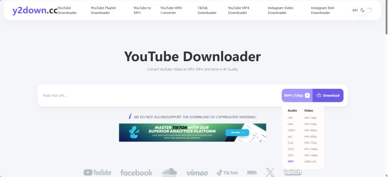 Y2down YouTube to WAV Converter