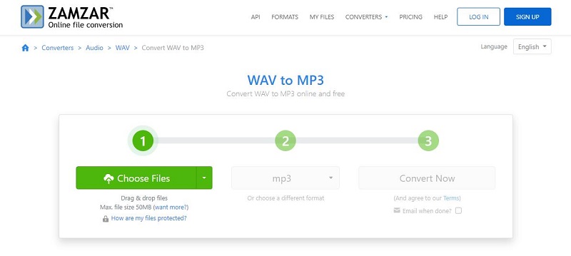 Zamzar WAV to MP3 Converter