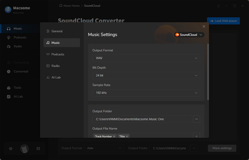 Convert SoundCloud to WAV