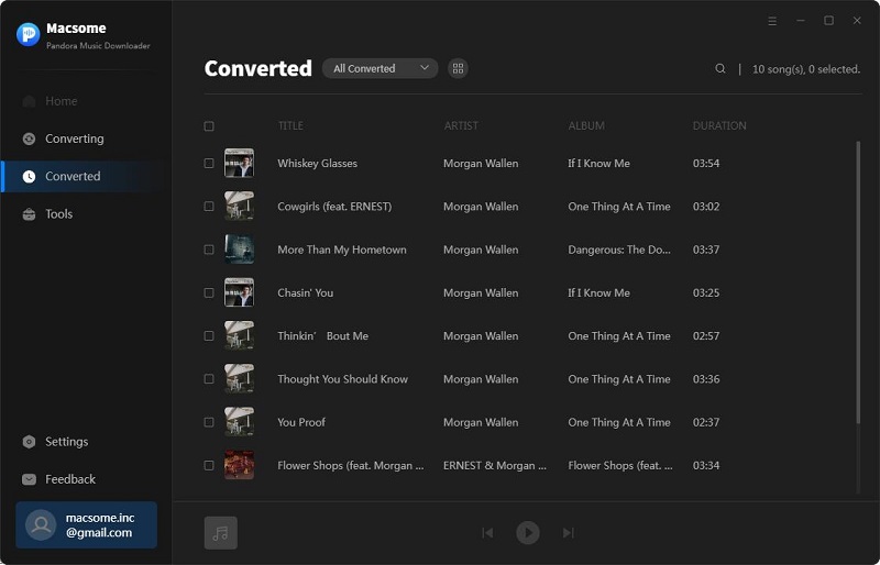 find the converted Pandora music in MP3 format
