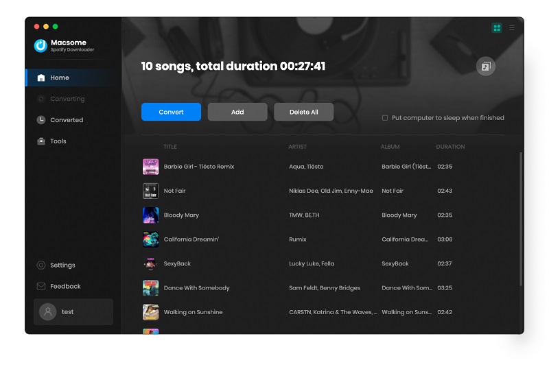 select Spotify songs to download