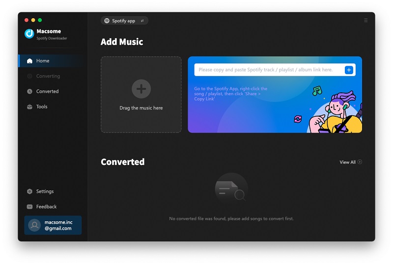 Interface of Spotify Downloader for mac