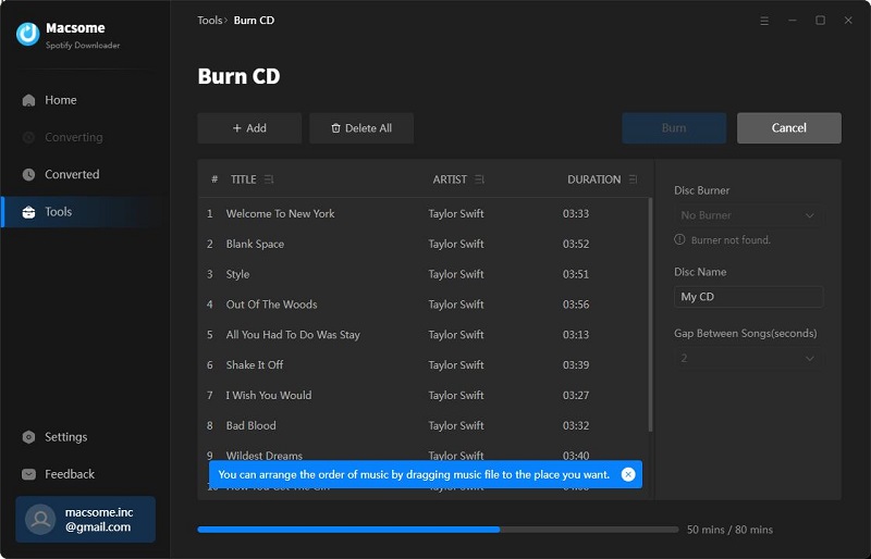 YouTube Music to CDs