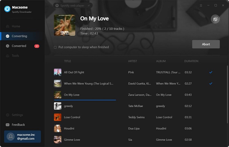 start to convert Spotify to MP3