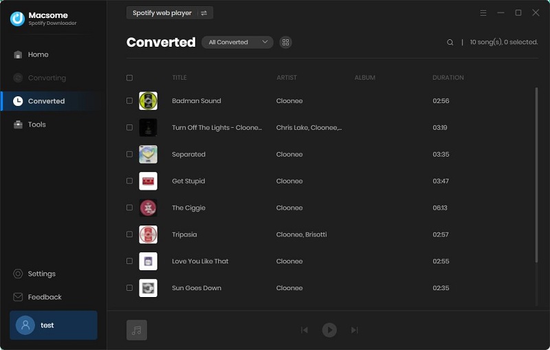 find the converted spotify music