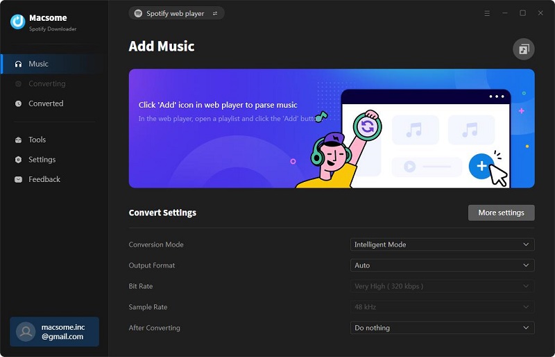 Add Spotify Songs from the web player