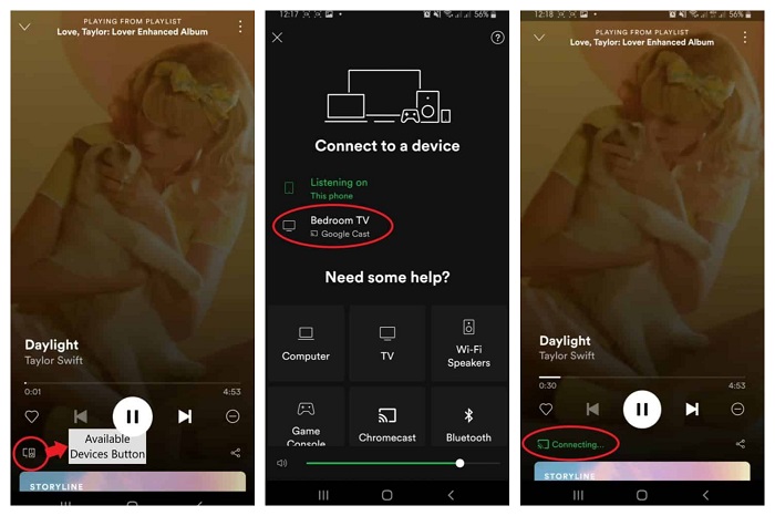 cast Spotify to Android TV