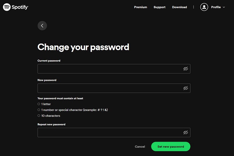 change password