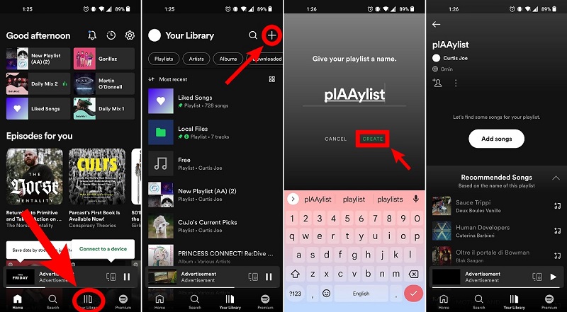 create a Spotify playlist