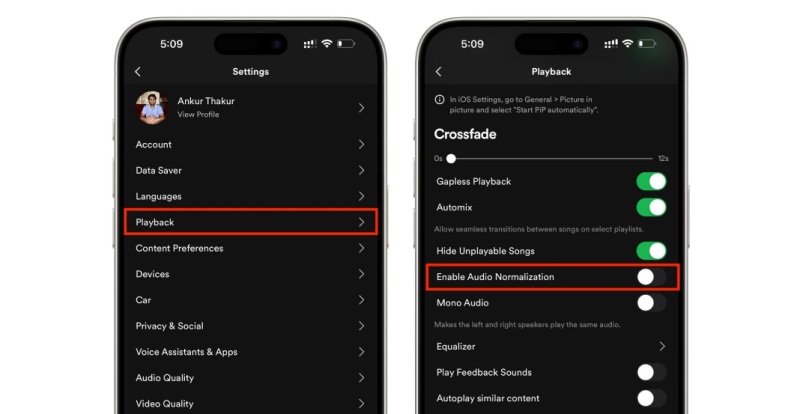 Turn off Audio Normalization