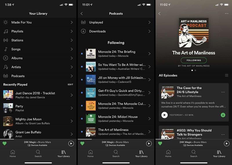 Download Spotify podcasts on your phone