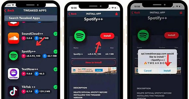 Download Spotify++ using Tweakbox