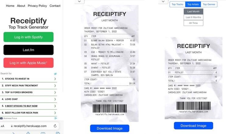 Get Receiptify Spotify