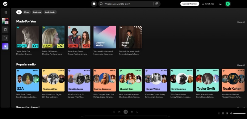 Use the Spotify web player instead of the Spotify app