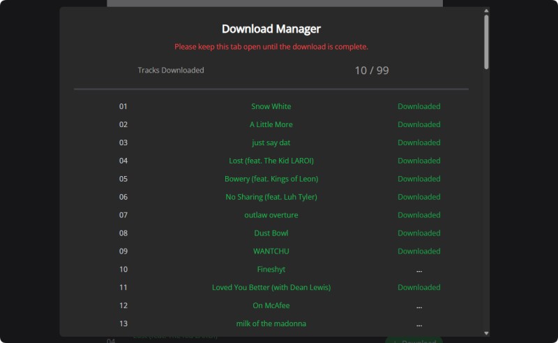 SpotifyDown to download Spotify playlists