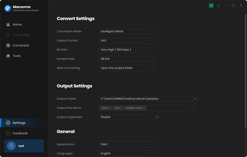 set aac as the output format