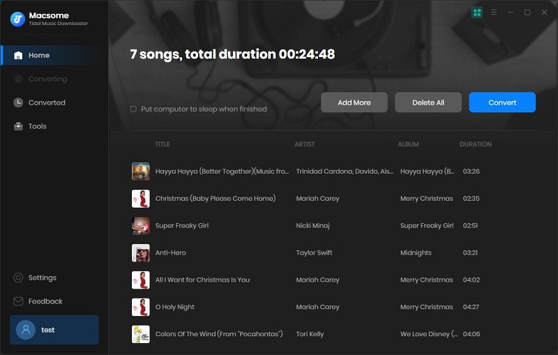 Add Tidal music to Macsome