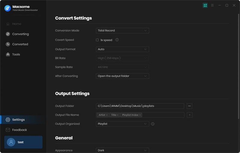 Set the output format