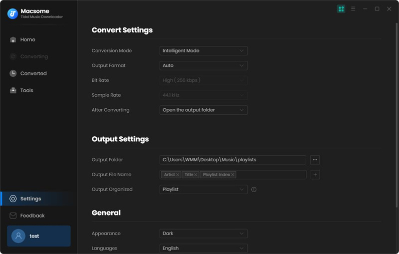 Output Settings