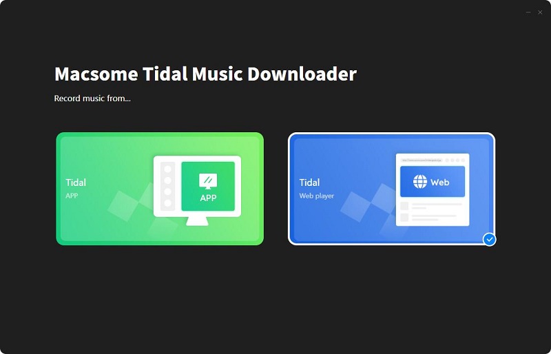 startup page of Macsome tidal Downloader