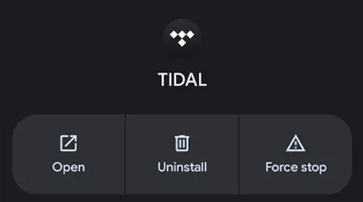 Force close the Tidal app