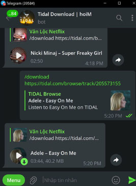 Telegram Tidal Music Bot