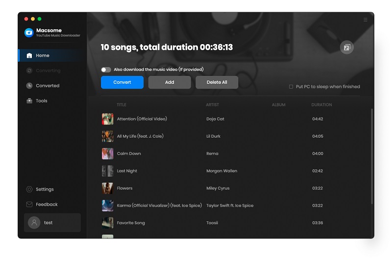 Add YouTube Music songs