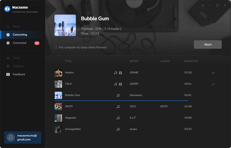 start to download youtube music to mp3