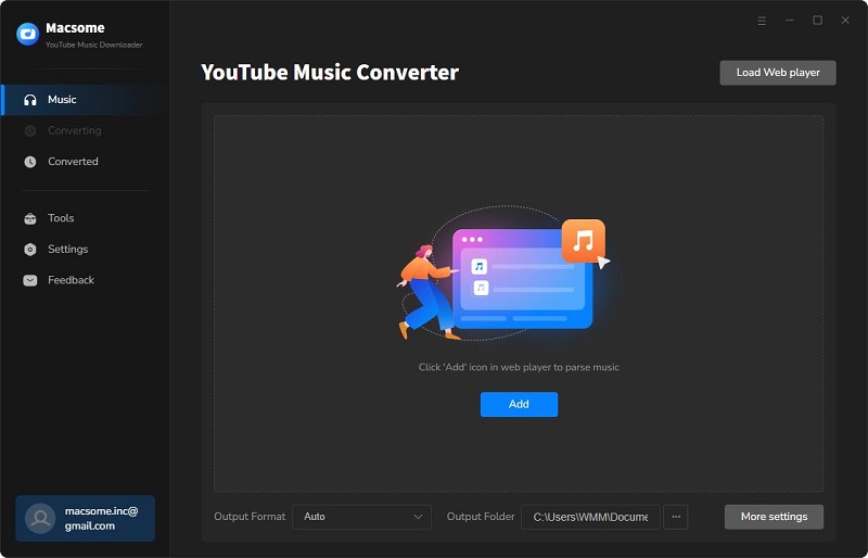 interface of Macsome YouTube Music Downloader