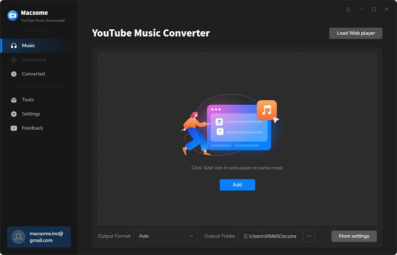 open youtube music web player