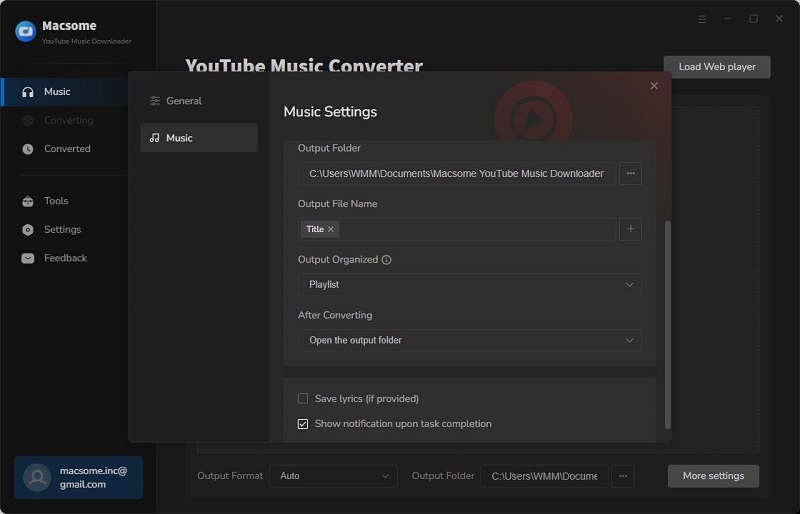 Set the output format for USB